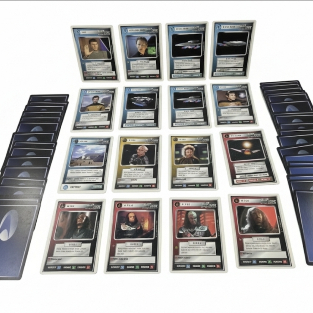 50 Vintage 1995 Star Trek: TNG CCG 1st Ed. Premier by Decipher + Spock VIP Card